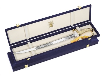 WKC Deluxe Champagne Saber, chapado en oro de 24 kilates / con grabado Victoria Champagne Saber