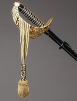 Espada de Oficial de Caballería Sueca, M/1893, hoja 930 mm, vaina de acero negro